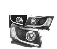 FARÓIS ANGEL EYES LED TUBE LIGHT PARA CHEVROLET CRUZE 09-12 PRETO