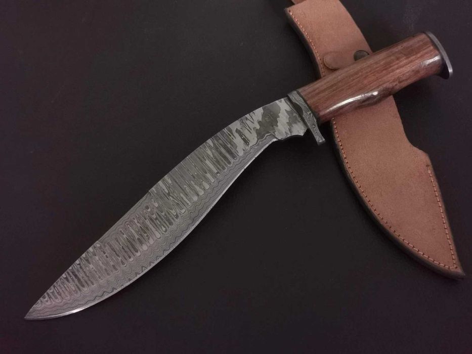 KUKRI DAMAST nóż myśliwski ze stali damasceńskiej 37cm kuty ręcznie