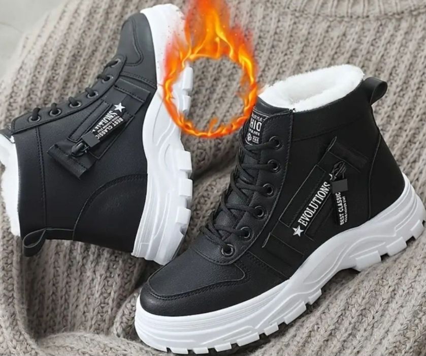 Czarne damskie zimowe buty 42,5,wkładka 27cm