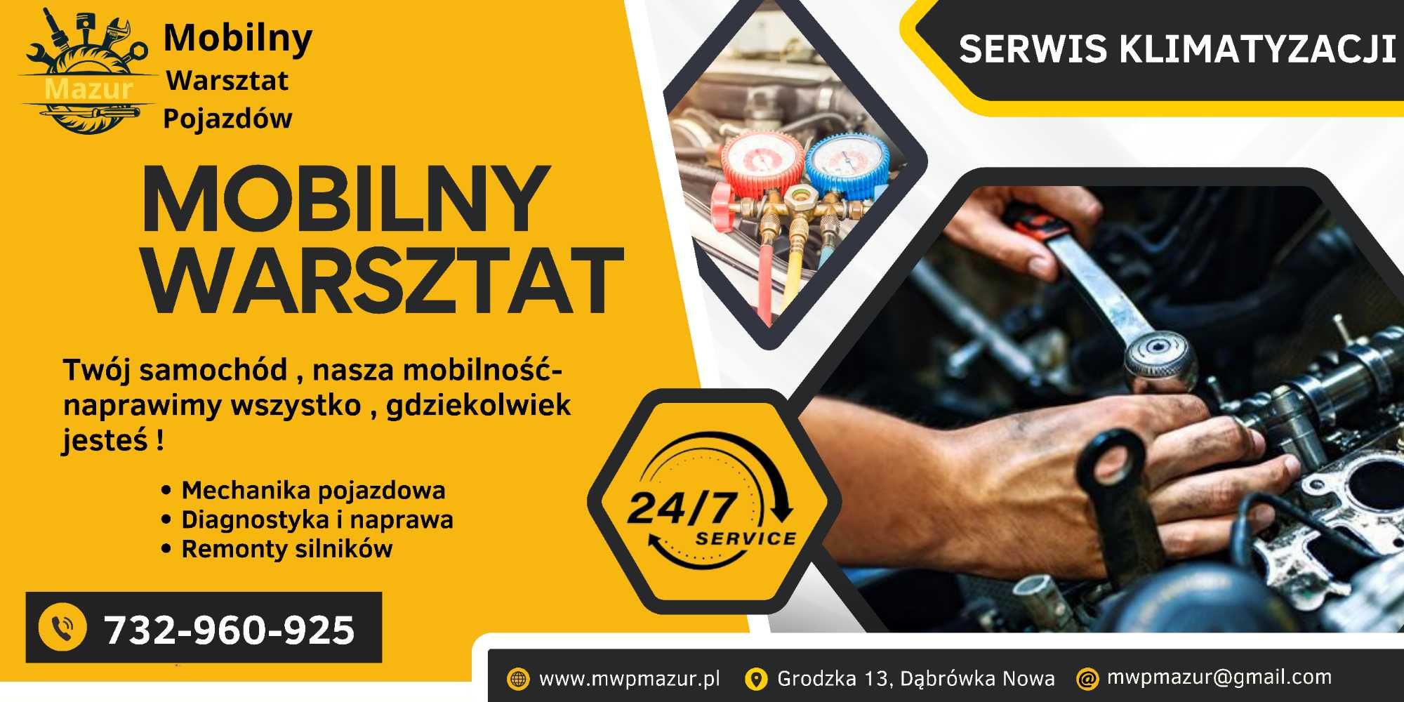 Mobilny Mechanik, Mobilny Serwis Klimatyzacji, Serwis Wózków Widłowych