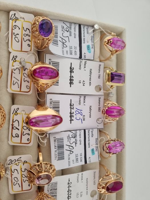 Золотое кольцо с рубином аметистом  ссср