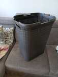 Curver kosz na pranie pojemnik brązowy czarny rattan style 60L