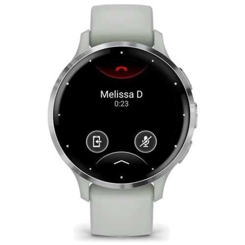 Garmin Venu 3S Silver S. Steel Bezel w. Sage Gray Case and S. Band