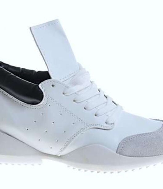 Buty sneakersy sportowe z ukrytym koturnem biało szare nowe