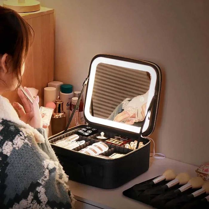 Дорожня косметичка з дзеркалом і підсвічуванням, дорожній органайзер