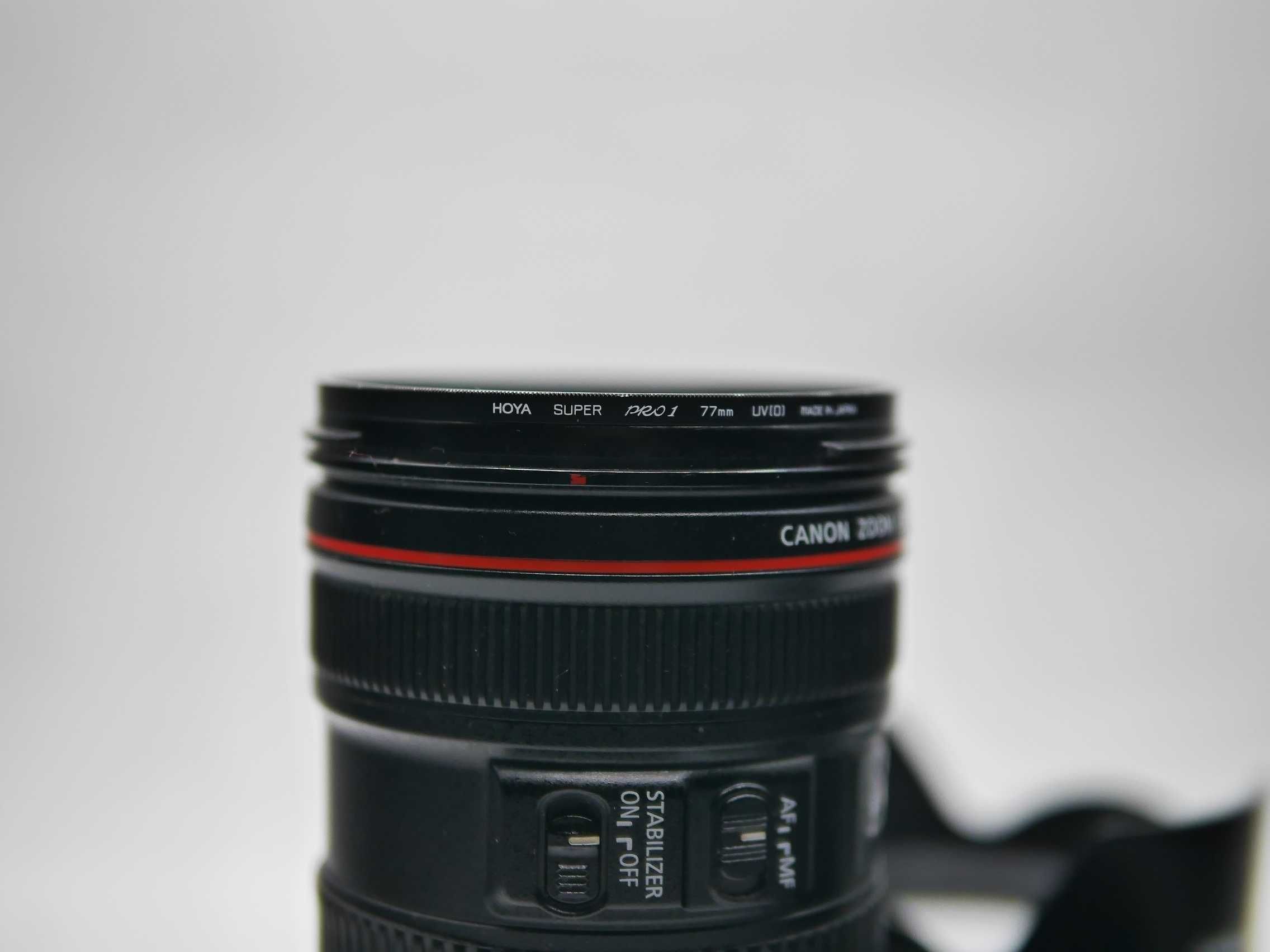 Canon Zoom Lens 24-70 F4L IS + UV jak nowy.