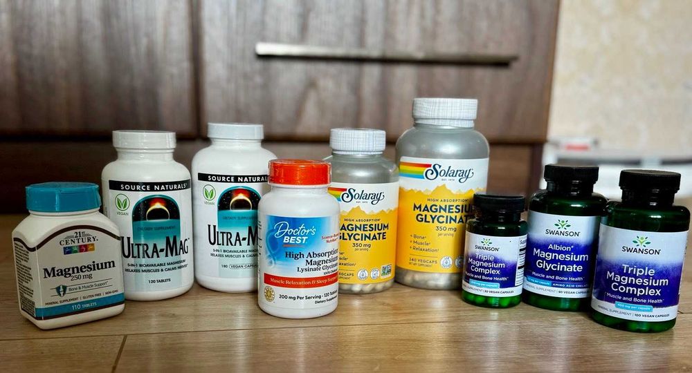 Магній UltraMag Соларей Solaray гліцинат ультрамаг Swanson Doctor Best