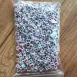 Literki akrylowe 6x6 mm, Mix