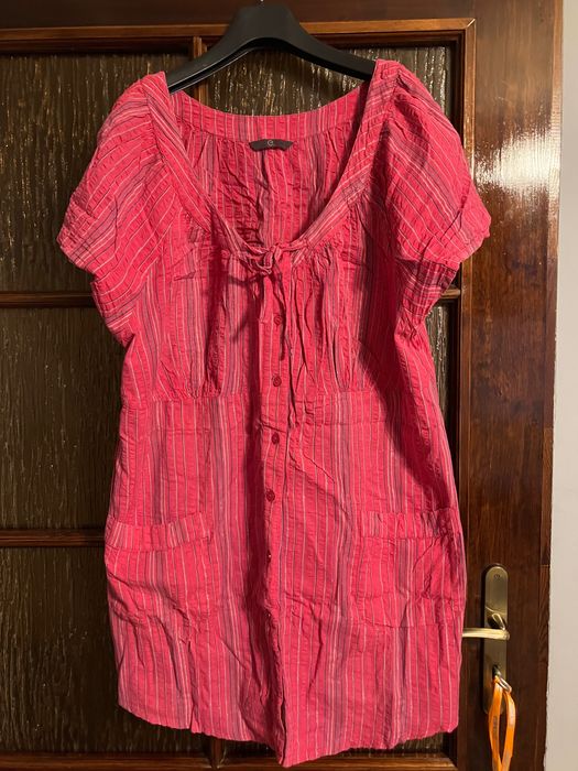 Tunika sukienka damska 52 54 różowa bawełna kora na 50 plus size duża