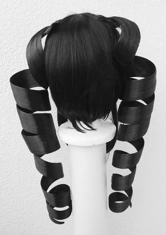 Celestia Ludenberg Danganronpa cosplay wig peruka czarna z lokami