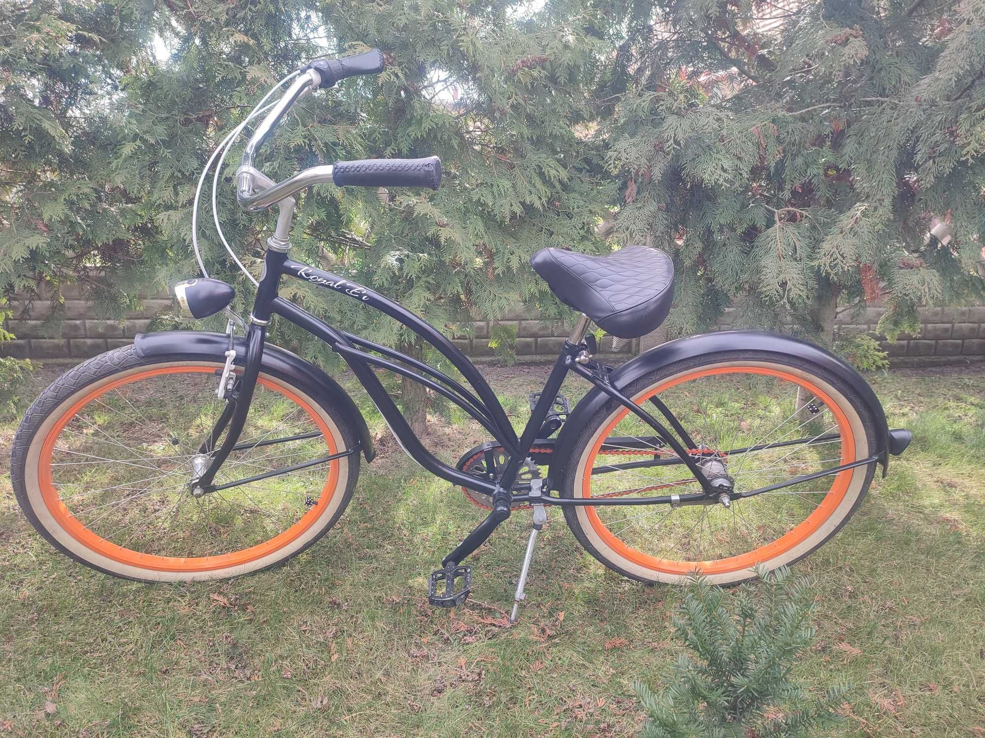 RoyalBi rower Cruiser PUMPKIN SPICE czarny mat pomarańczowy miejski