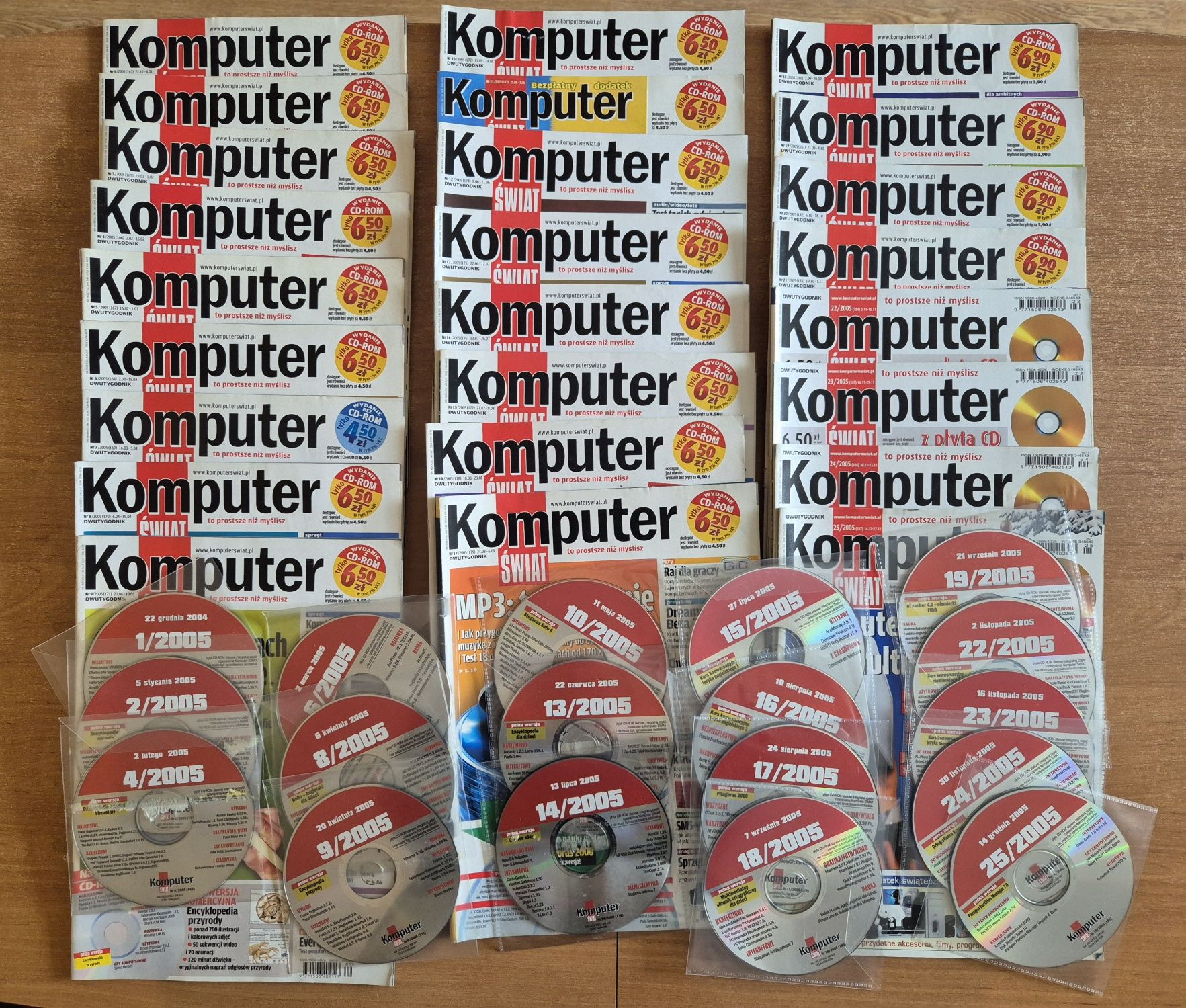 Komputer Świat 25 numerów rocznik 2005 plus 18 CD