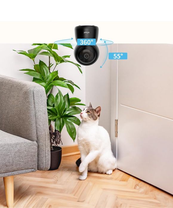 Kamera wewnętrzna ieGeek Niania 360°/55° 2.4GHz/5GHz WiFi Czarna QHD P