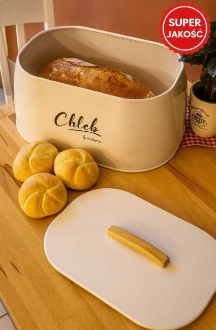 Chlebak metalowy biały duży pojemny na chleb do kuchni hit PROMOCJA