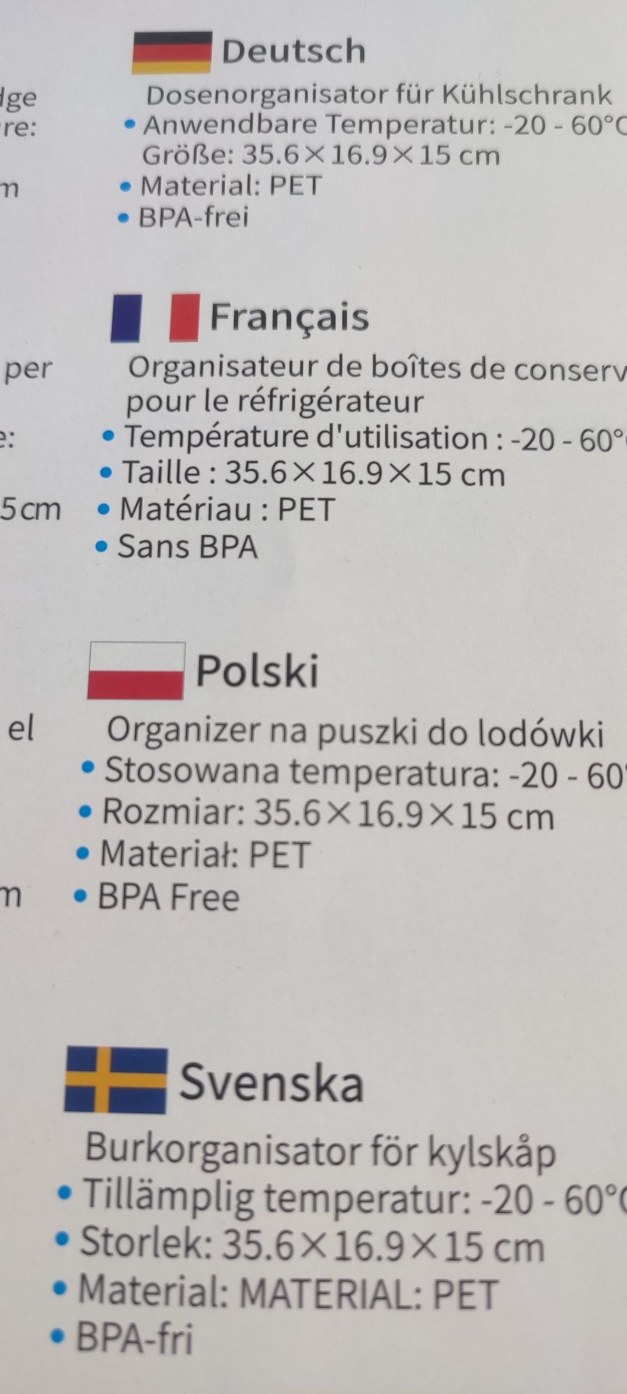 Pojemnik do lodówki na puszki