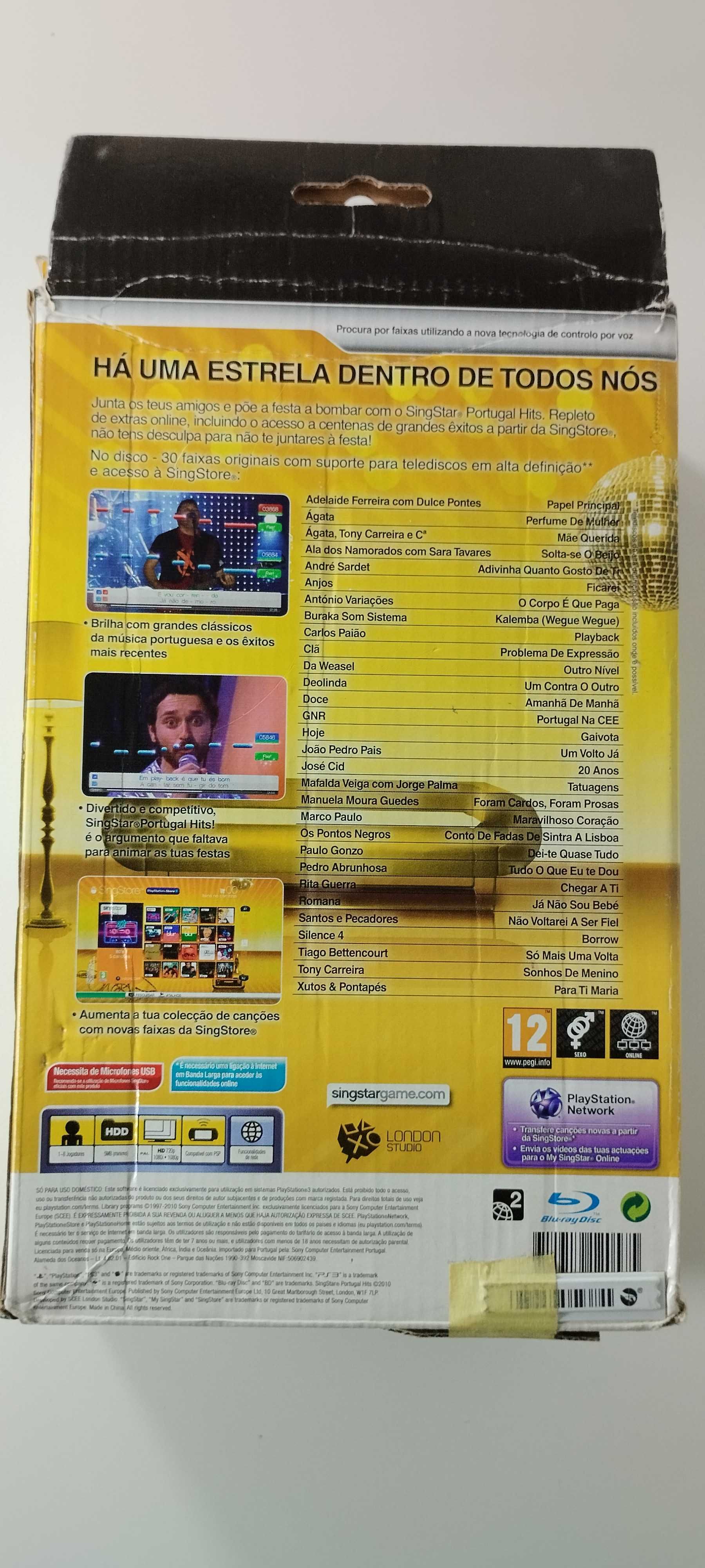 Singstar Portugal Hits Microfones Wireless com jogo e caixa