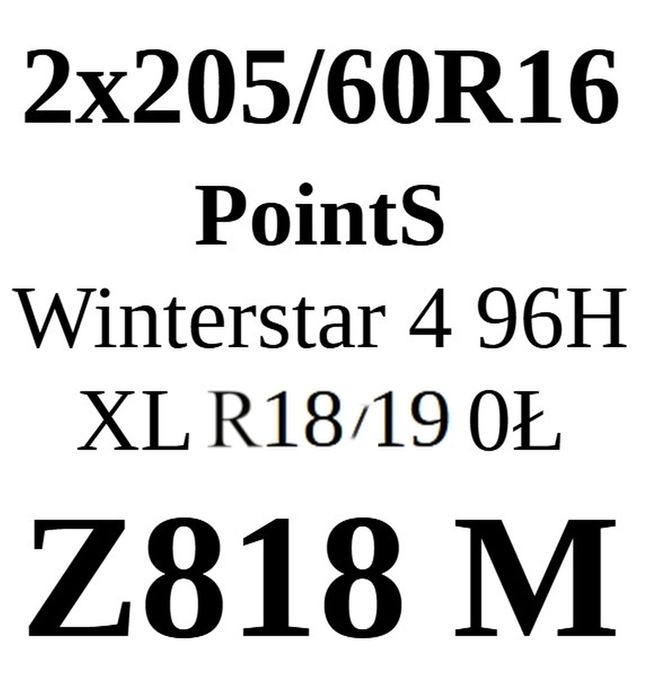 2x 205/60R16 PointS Winterstar 4 96H 6mm