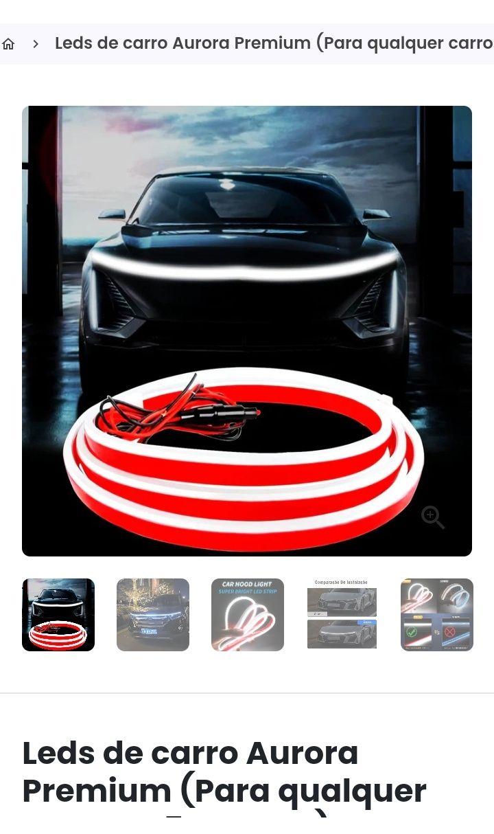 Luzes LED's para automóveis