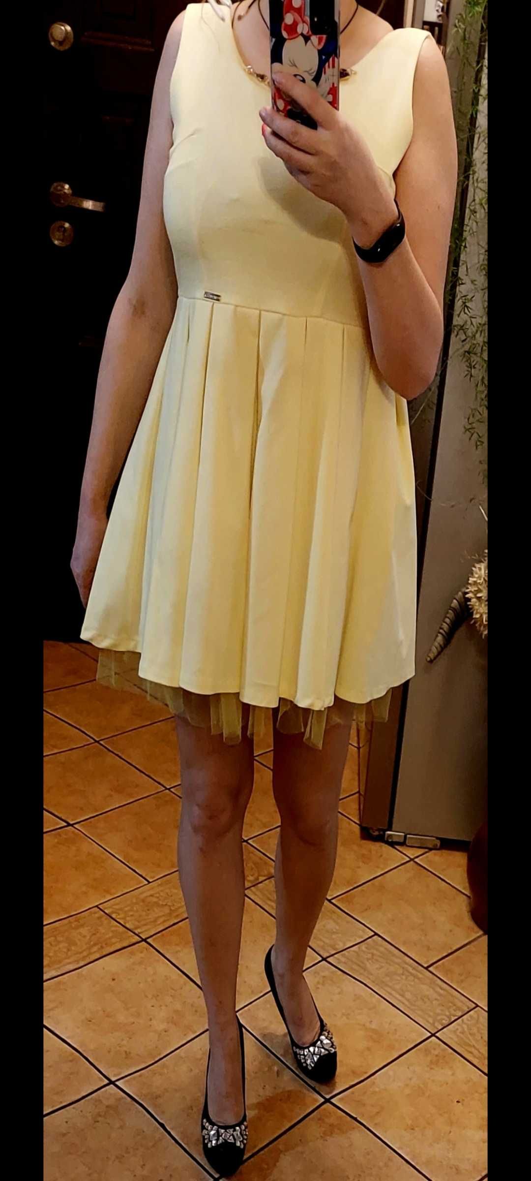 Sukienka damska kanarkowy żółty