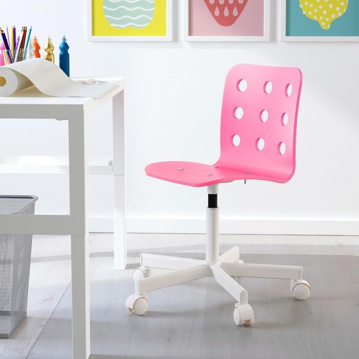 Różowe krzesło dziecięce IKEA obrotowe