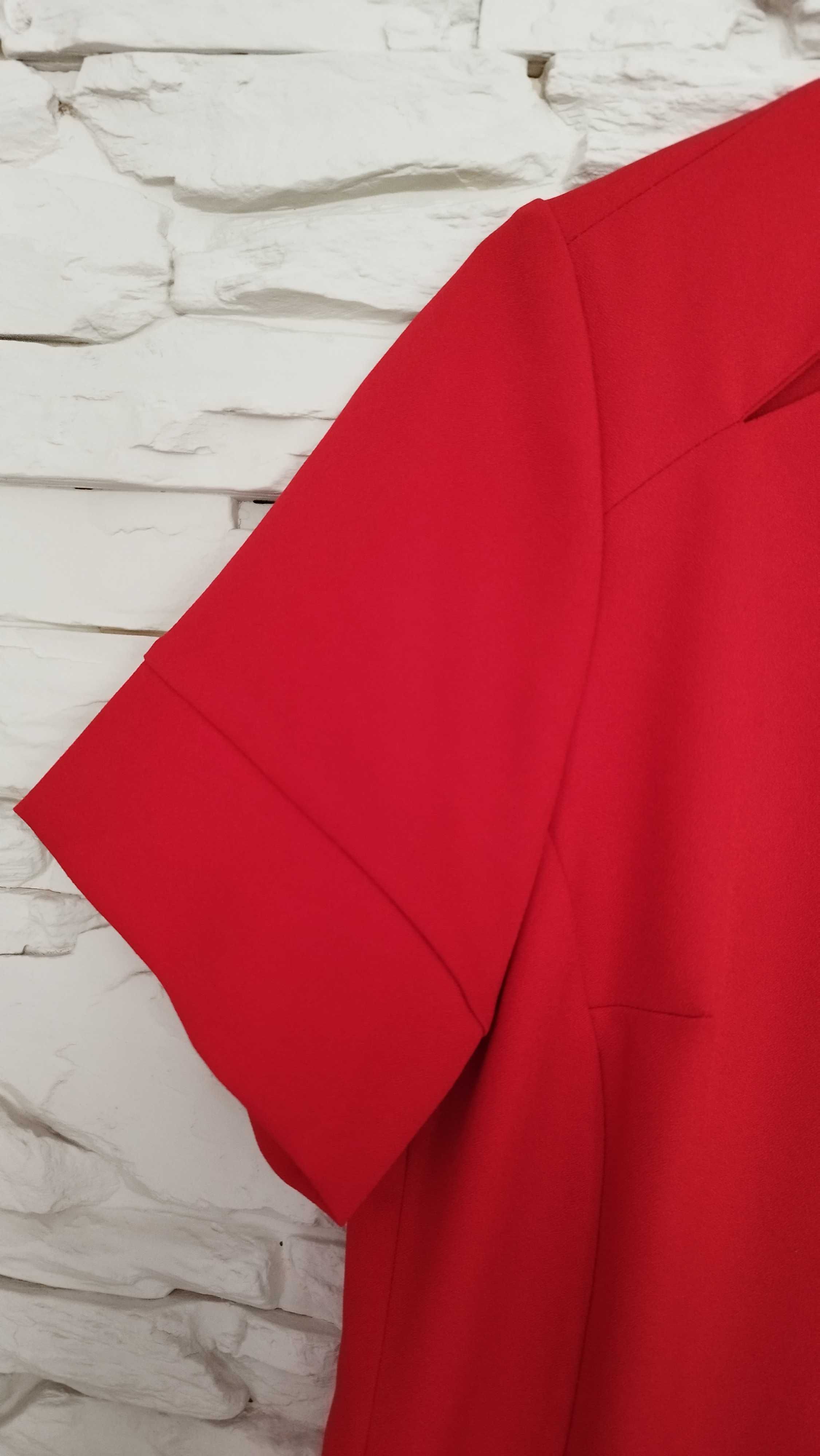 Czerwona sukienka midi o linii litery A Bonprix 40