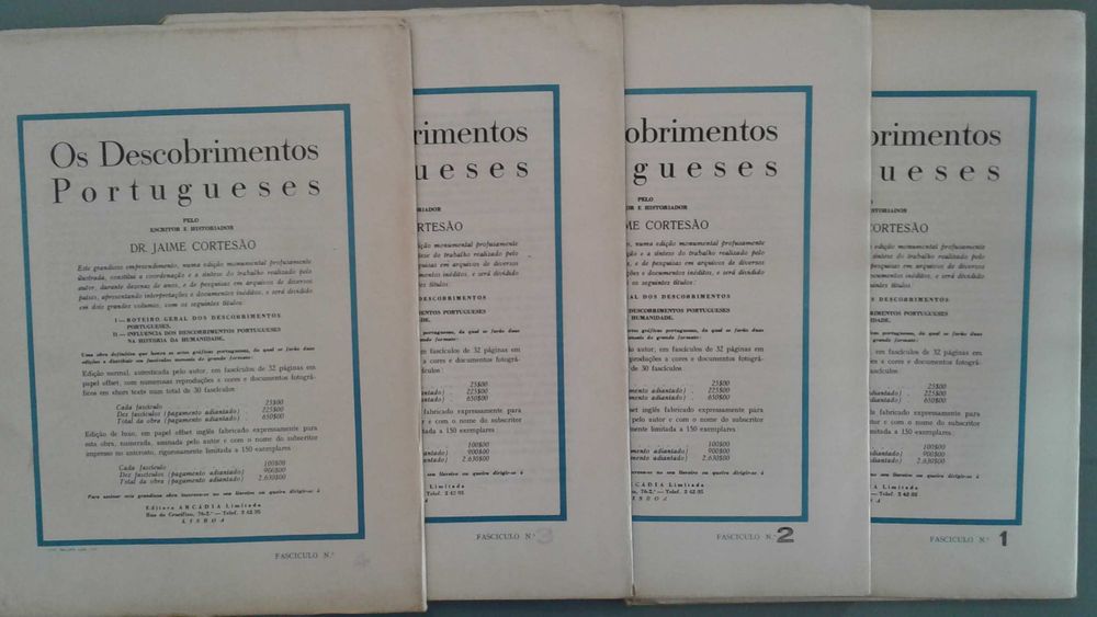 História d´Os Descobrimentos Portugueses de Jaime Cortesão-fascículos