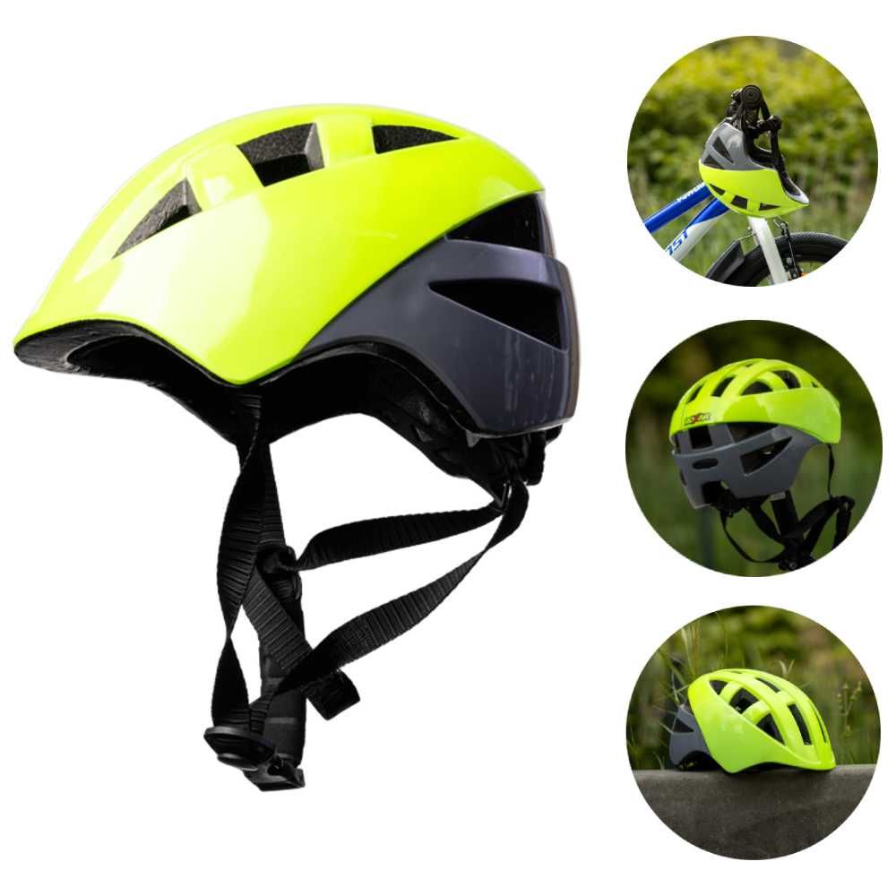 Kask rowerowy dzieciecy ROXAR KID żółto czarny rozm.S (48-52cm)