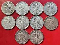 Полдолара 50 центов 1918-1947 США серебро