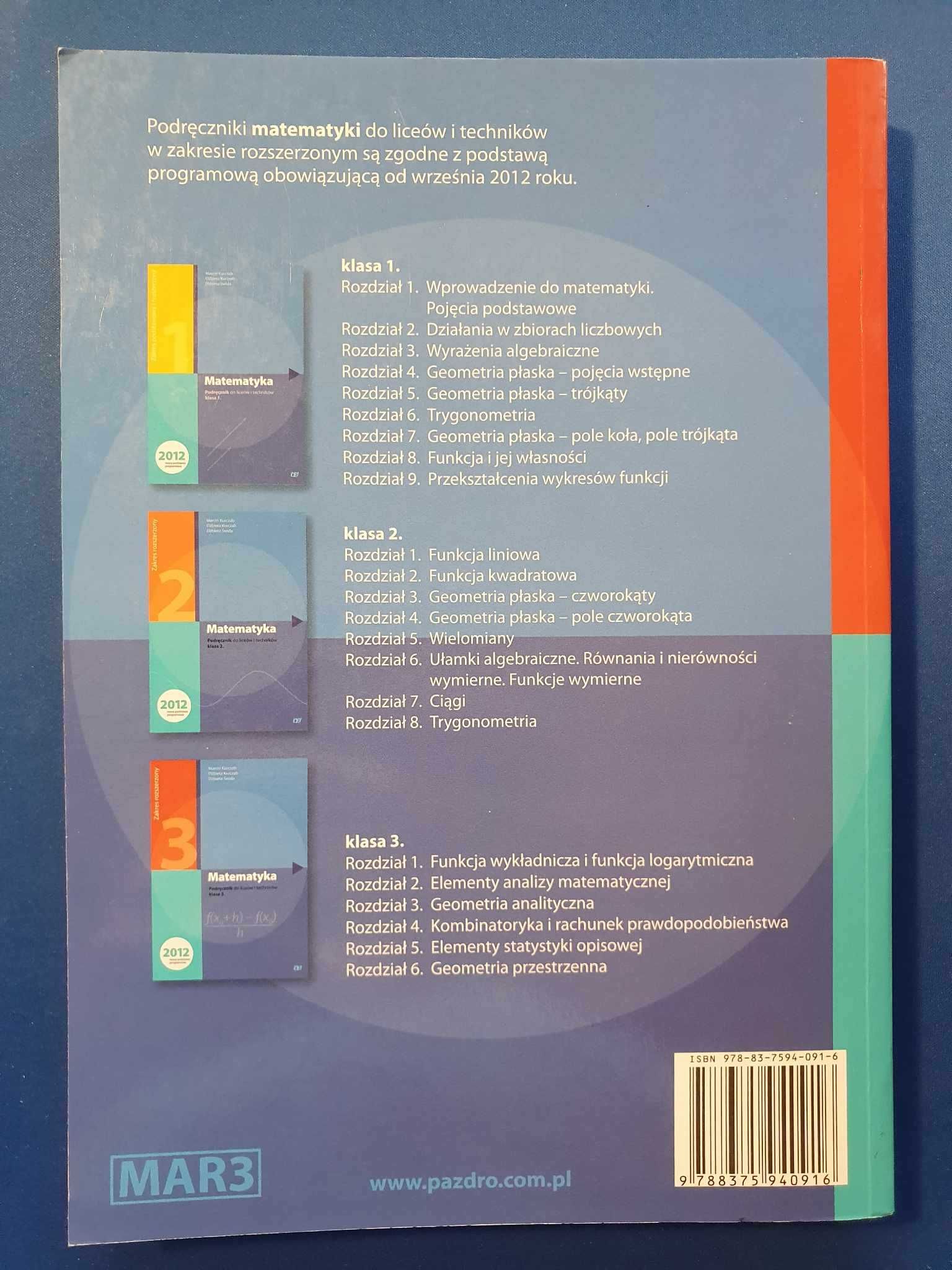 Podręcznik matematyka 3 Pazdro zakres rozszerzony