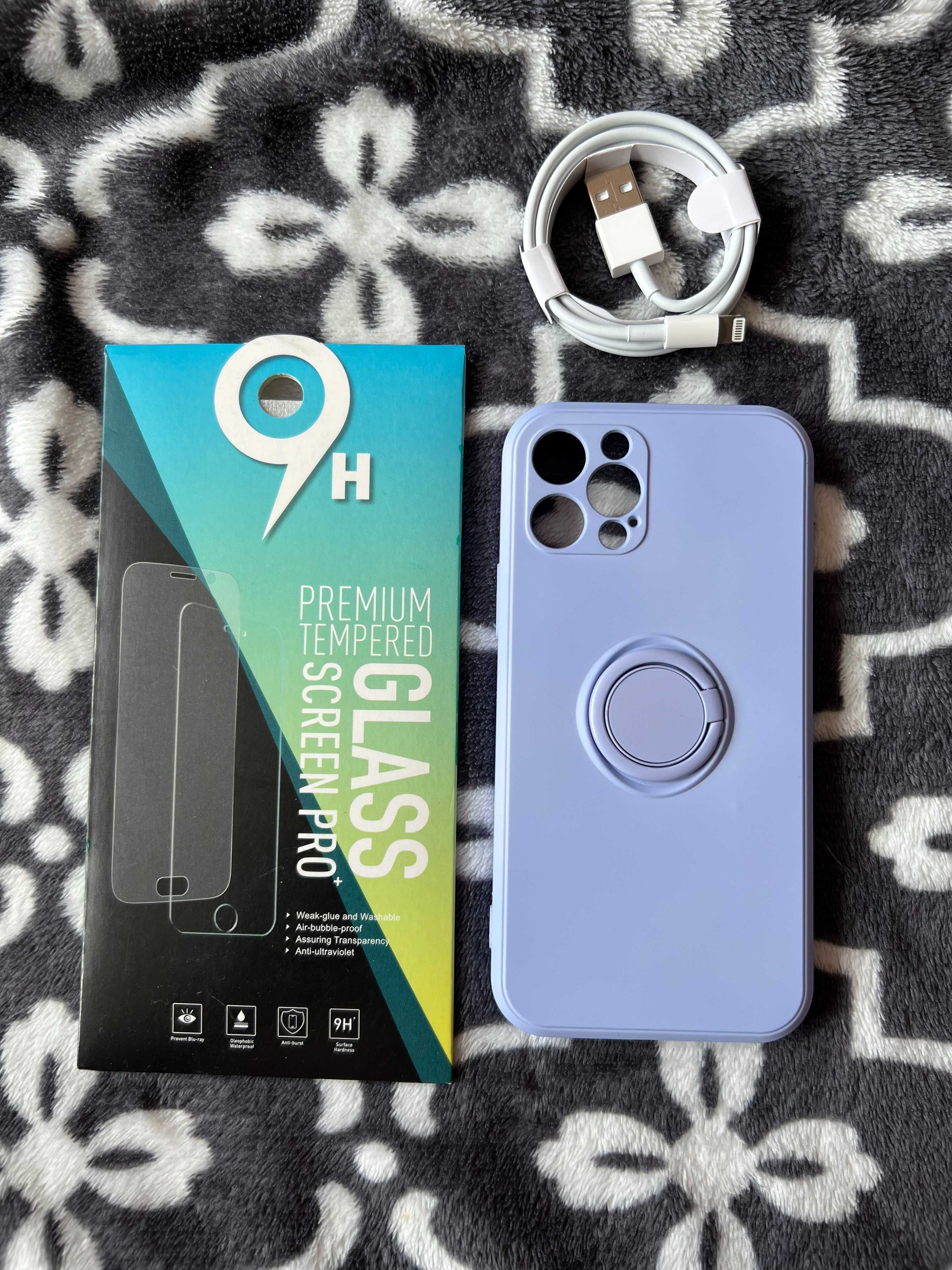 Etui do iPhone 12 PRO / szkło hartowane / kabel USB-A do lightning
