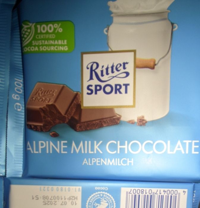 Ritter sport Alpine Milk chocolate 12*100g razem 1.2kg