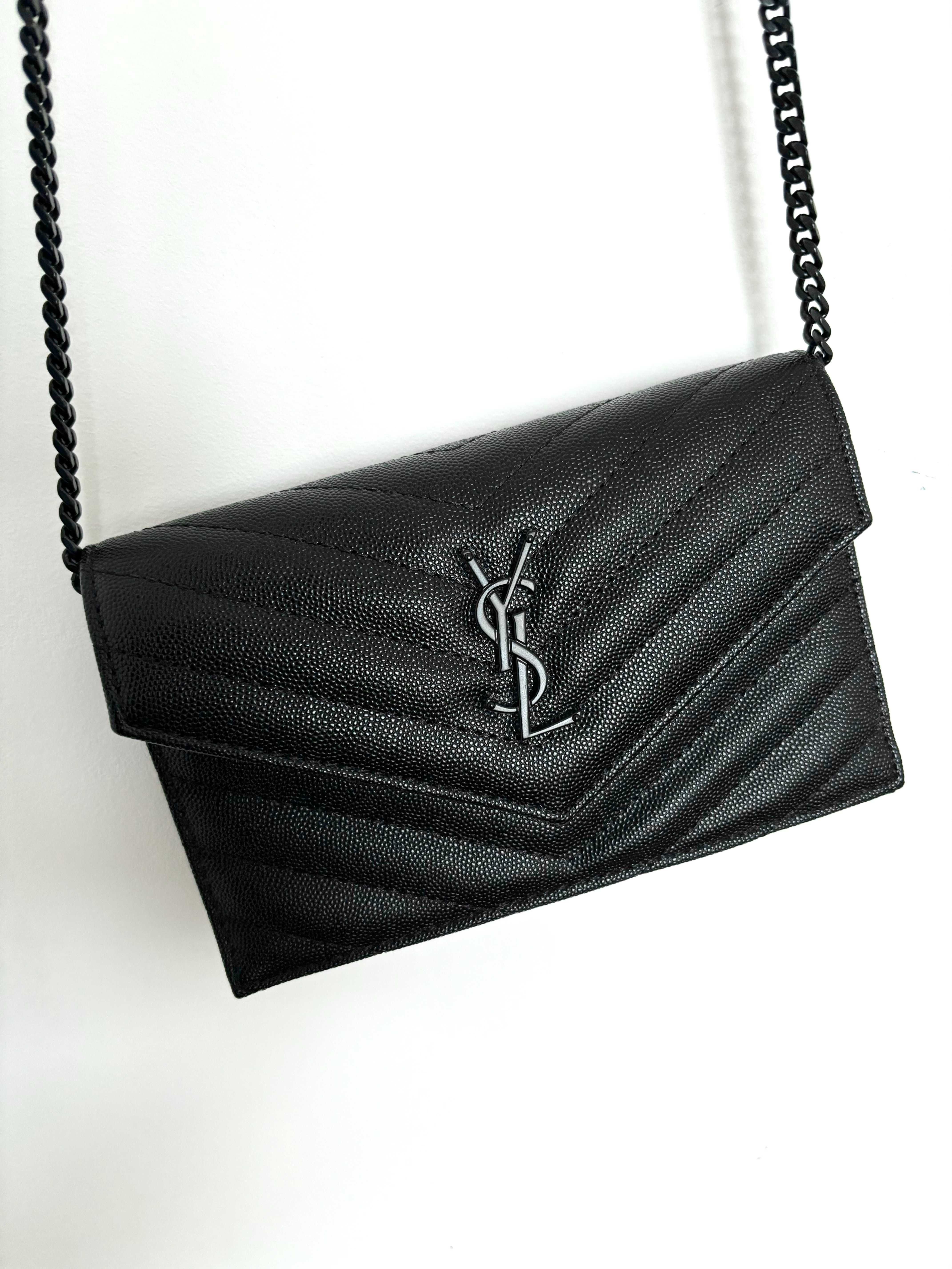 Yves Saint Laurent Cassandre torebka torba kopertówka monogramme mini