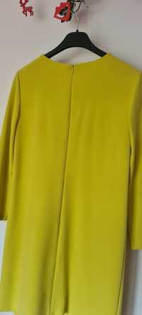 Sukienka, kolor żółty,  Bialcon, rozmiar 38