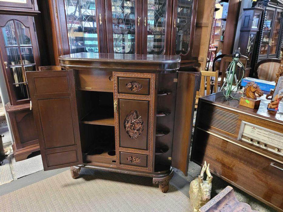 Muito bonito bar Oriental em madeira trabalhada - Bom estado ge