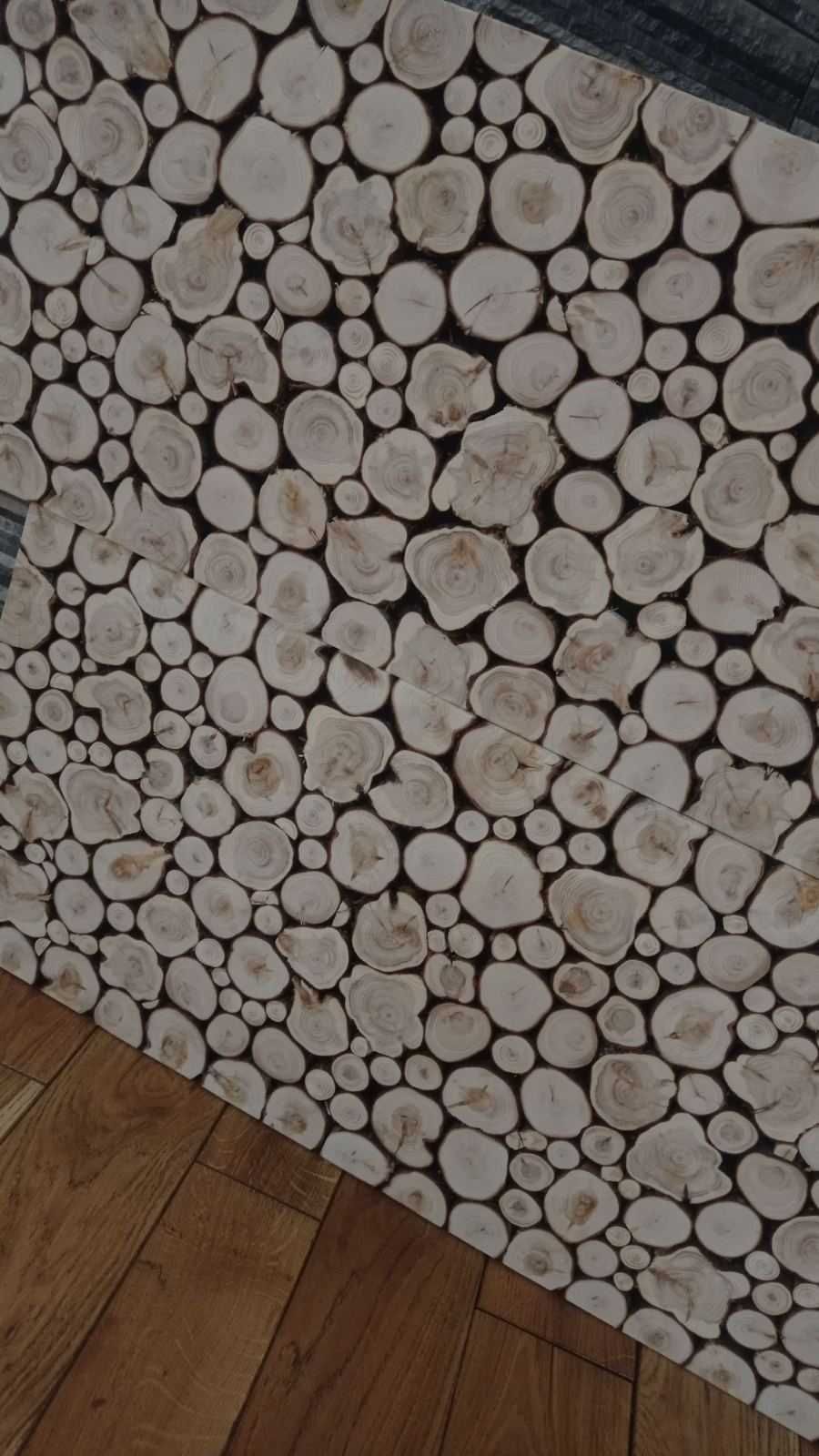 Дерев'яний декор зі спилів дерев/панно з ялівця, мозаїка зі зрізів