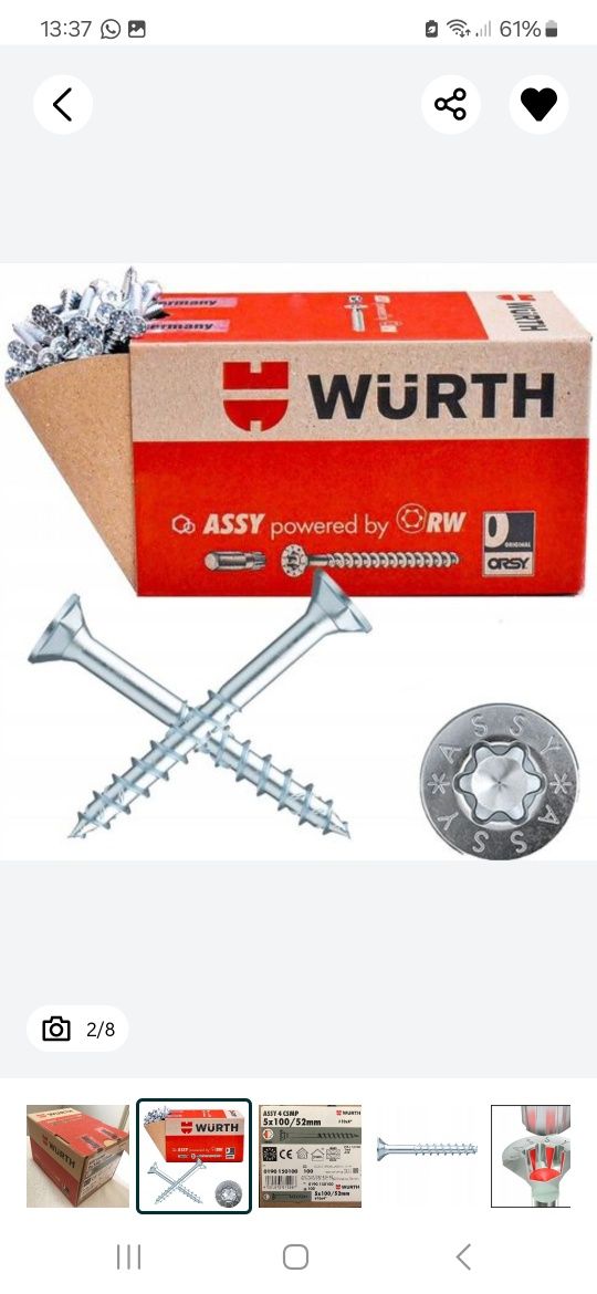Wurth Assy 4 A2 CS 5x100/52mm inox stal nierdzewna