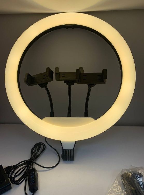 Кольцевая LED-лампа QX-360 36 см 3 крепления + 2м штатив