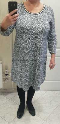 Sukienka z dzianiny z długim rękawem, rozmiar XXXL, 52, UK 22