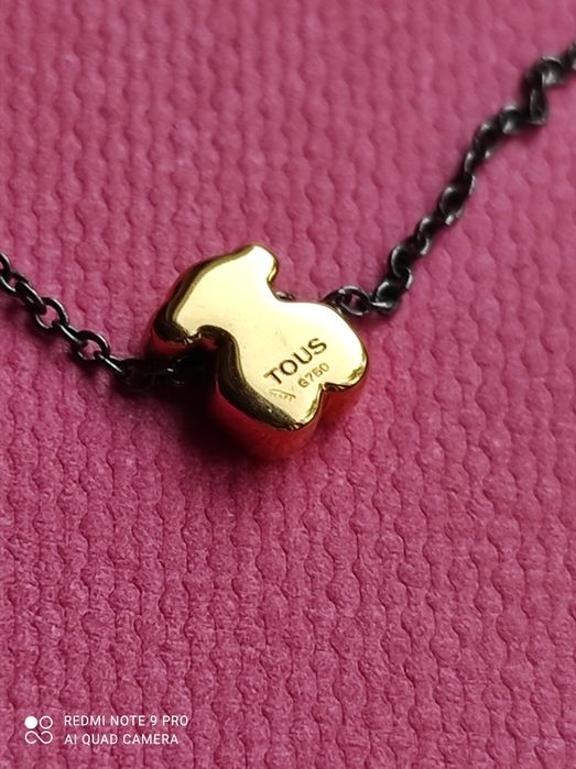 Tous naszyjnik z żółtego złota i oksydowanego srebra