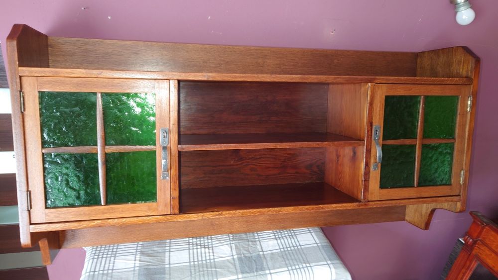 Stara witryna  półka stylowa wisząca dąb