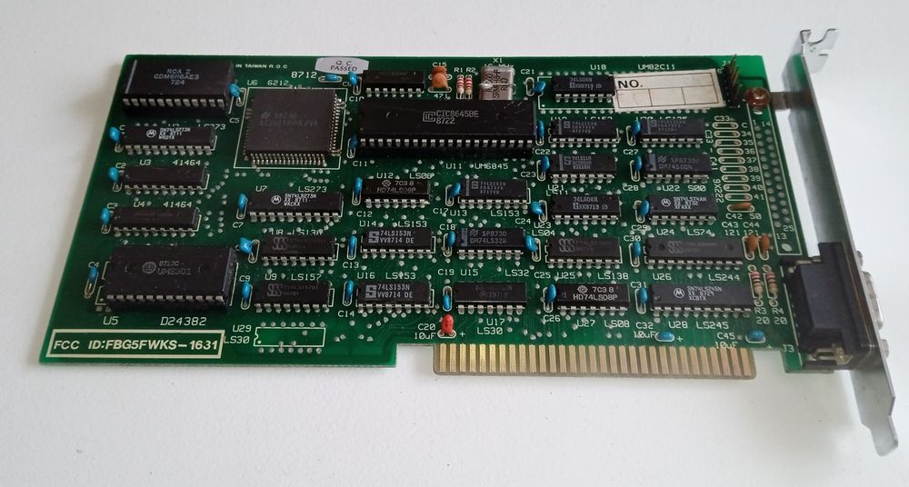 Retro karta graficzna PC XT 8-bit ISA CGA