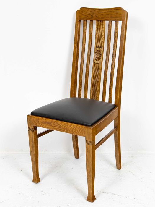 Nowe Krzesło Secesyjne Dębowe Replika Stylowe Dąb Secesja Art Nouveau