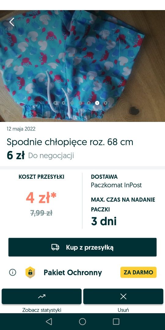 Spodnie chłopięce roz 68 zestaw 5 sztuk