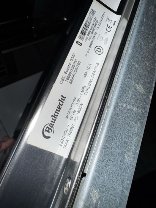 Zmywarka Bauknecht model Obic EcoStar 5320  pod zabudowę