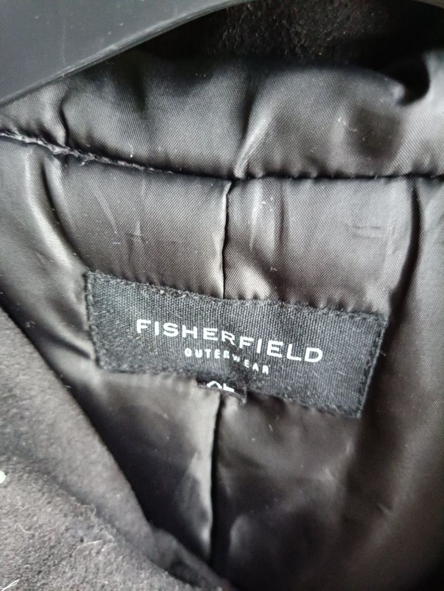 Elegancki płaszcz z kapturem firmy Fisherfield r. XL