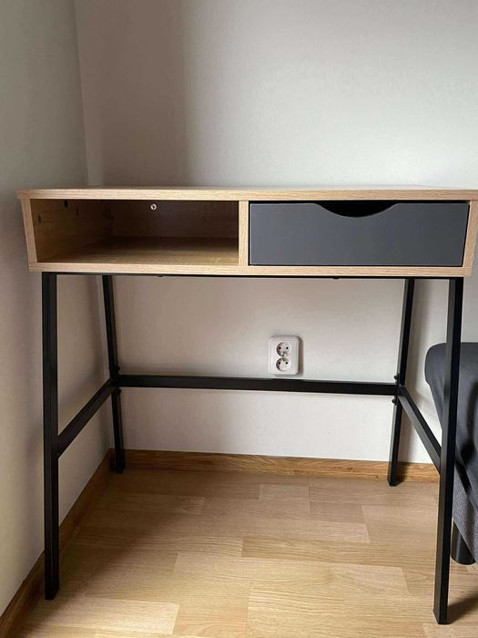 Industrialne biurko do pokoju gabinetu Loft Dąb