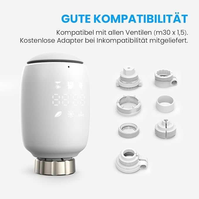 Inteligentny termostat grzejnikowy Newentor z koncentratorem Zigbee