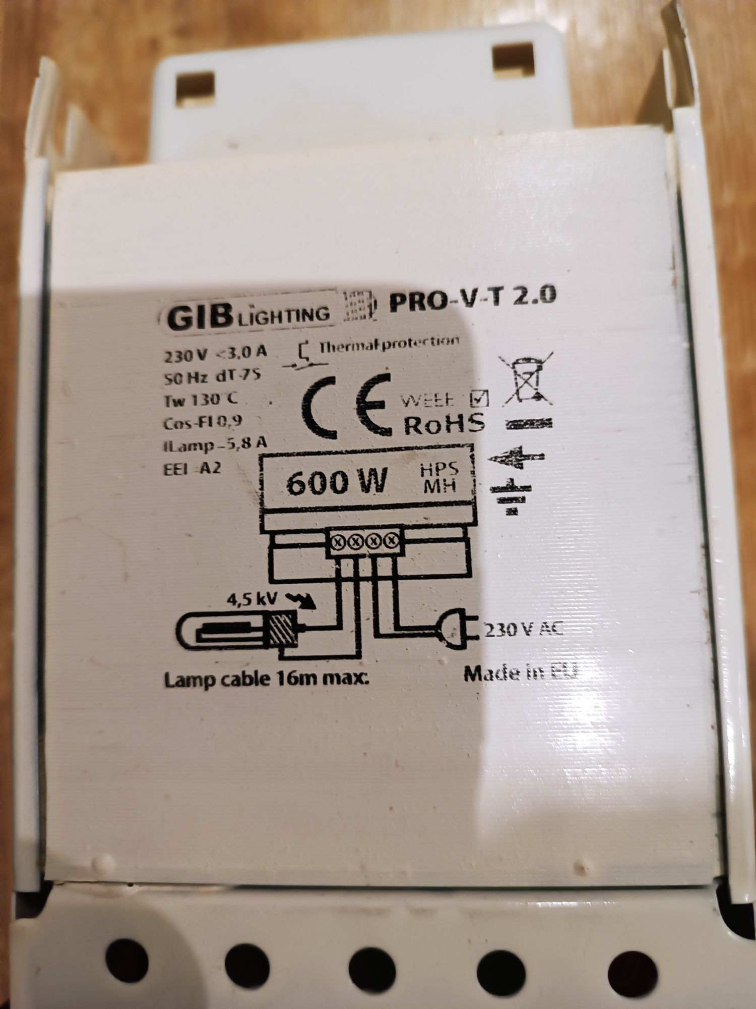 Zasilacz magn. do HPS 600W GIB PRO-V-T 2.0