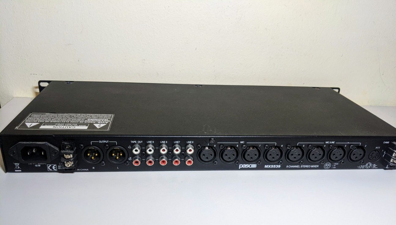 PASO MX5539 Mikser audio z 9 wejściami i 2 wyjściami klasyk retro 

ST
