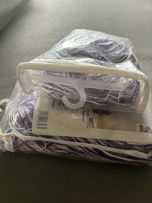 Firanki makarony fiolet z białym 100x200